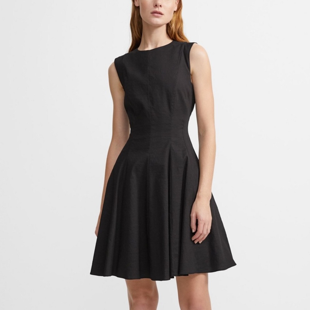 Theory Black Modern Stretch Peplum Dress